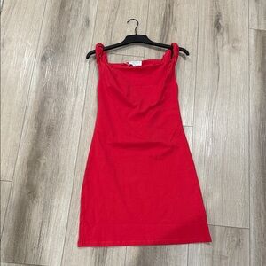 Seafolly Red Dress with Knot Shoulder Straps